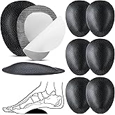 Threlaco 4 Pairs Metatarsal Pads for Women Men Leather Metatarsal Arch Support Ball of Foot Cushions Pain Relief for Metatarsalgia 1/3 Inch Thick Foot Pads (Black,L)