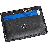 Men’s Slim Leather Wallet – Minimalist Front Pocket Wallet for Men, Full-Grain Leather, Made in USA