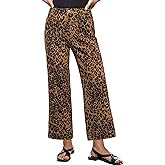 luvamia Wide Leg Jeans for Women High Waisted Leopard Cheetah Print Stretch Cropped Denim Pants Patch Pocket Flare Jeans