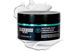 Blackwood For Men BioFuse Hair Cream Clay, Matte Finish Medium to Strong Hold Hair Styling Aid, Natural Hybrid that Texturizes, Moisturizes, Conditions, Adds Volume, Fights Frizz & Detangles, 3oz