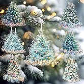 Leinuosen 12 Pcs Christmas Beach Ornament Acrylic Beach Seashell Decor for Coastal Tree Decor Ocean Sea Merry Christmas Hanging Ornament Xmas Tree Ocean Themed Gifts for Holiday Party (Classical)