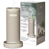 Homedics SereneScent Mini Fabric Rechargeable Waterless Diffuser, Beige | Cordless Aromatherapy Device, Use with SereneScent Oil 15ml (Sold Separately), Adjustable Mist Intensity &amp; Ambient Light