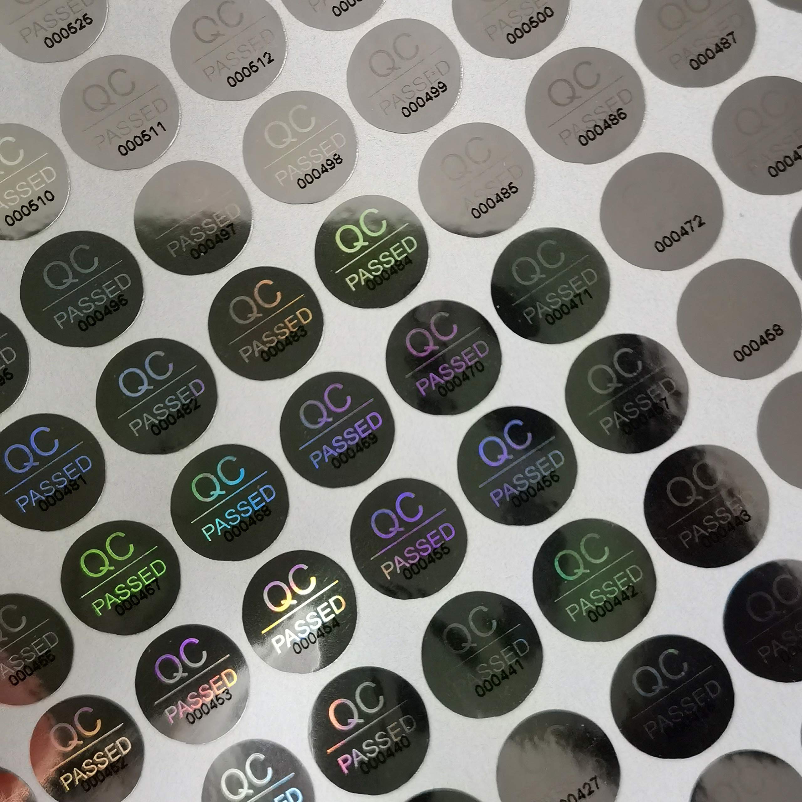 Photo 1 of 1100pcs 0.39 inch QC Passed Tamper Proof Stickers Silver High Security Tamper Evident Warranty Void Hologram Labels w/Unique Sequential Serial Numbering