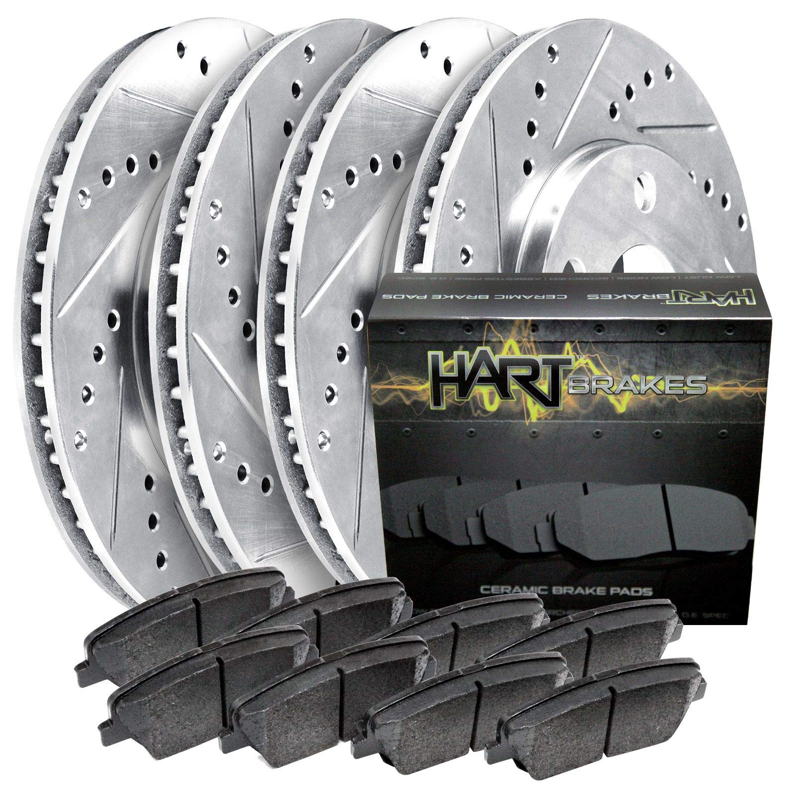 [FULL KIT] PLATINUM HART DRILLED SLOT BRAKE Rotors Kit AND CERAMIC PAD PHCC.6306802
