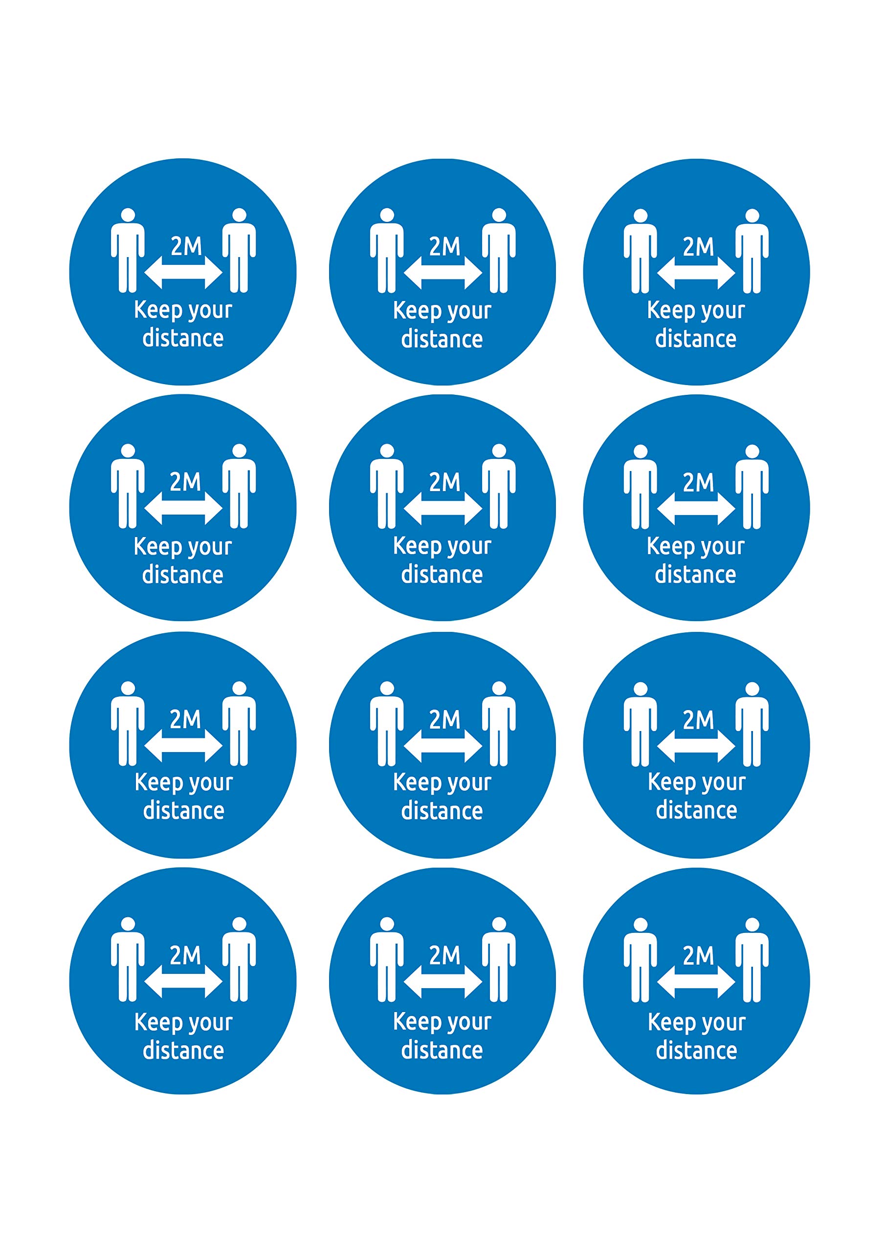 Avery Social Distancing Circular Name Badges, 12 Badges per Sheet, 4 Sheets per Pack COVNAM51C