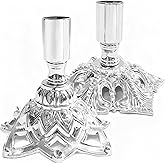 KXUNH Candlestick Holders,Taper Candle Holder for Candlesticks Silver Plated Candle Metal Stick Candle Holders for Fireplace,Party, Dining,Wedding Decor,Fits 3/4 inch Thick Candle(Set of 2Pcs)