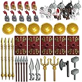 Medieval Weapons Pack for Knight Figures, 41Pcs Medieval Ancient Roman Military Figure Helmet Armor Knight Shield Weapon Kit, Minifigures Weapon Pack Accessories Set, Compatible with Major Brands