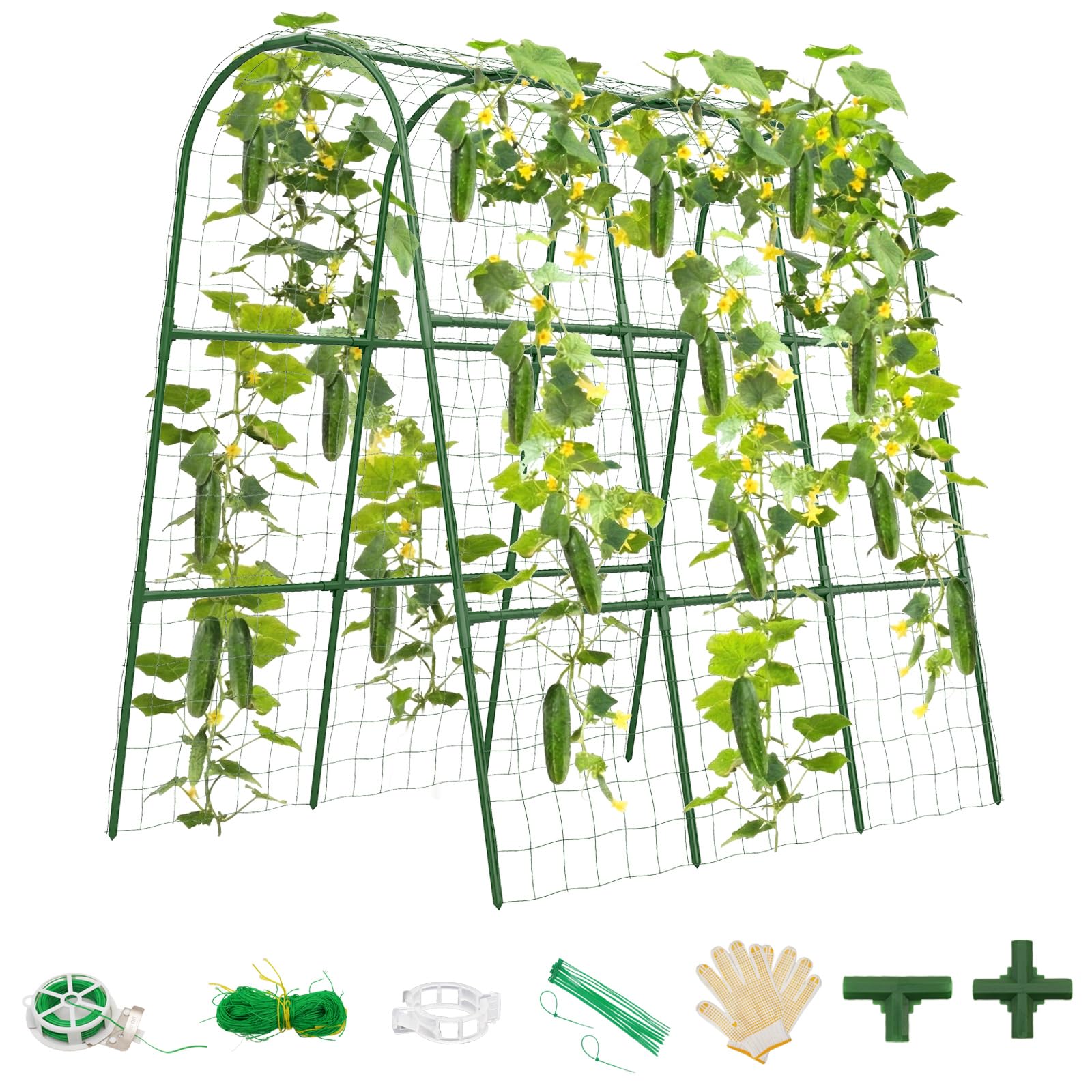 Photo 1 of TOCCYARD Cucumber Trellis for Raised Bed, U-Shape Garden Trellis for Climbing Plants Outdoor, Metal Arch Trellis for Vegetables, Plant Support for Tomato, Pea, Zucchini, Squash