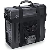 Trunab PC Tower Carrying Strap with Rubber Handle, Desktop Carrying Case Belt Computer Travel Holder with Pockets for Cable, 