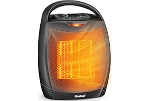Portable Electric Space Heater with Thermostat, 1500W/750W Safe & Quiet Ceramic Heater Fan, Heat Up 200 sq. Ft for Office Roo