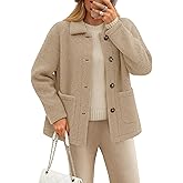 YUCOLEN Womens Fleece Jacket Button Down Sherpa Jacket Long Sleeve Teddy Coat Fuzzy Winter Warm Outerwear with Pockets