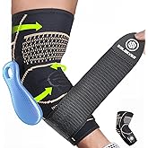 SOLOEVER Copper Elbow Brace for Tendonitis for Women & Men, Elbow Compression Sleeve with Gel Pad for Arthritis, Golfers, Bursitis. Elbow Support for Pain Relief, Weightlifting (Black, L)