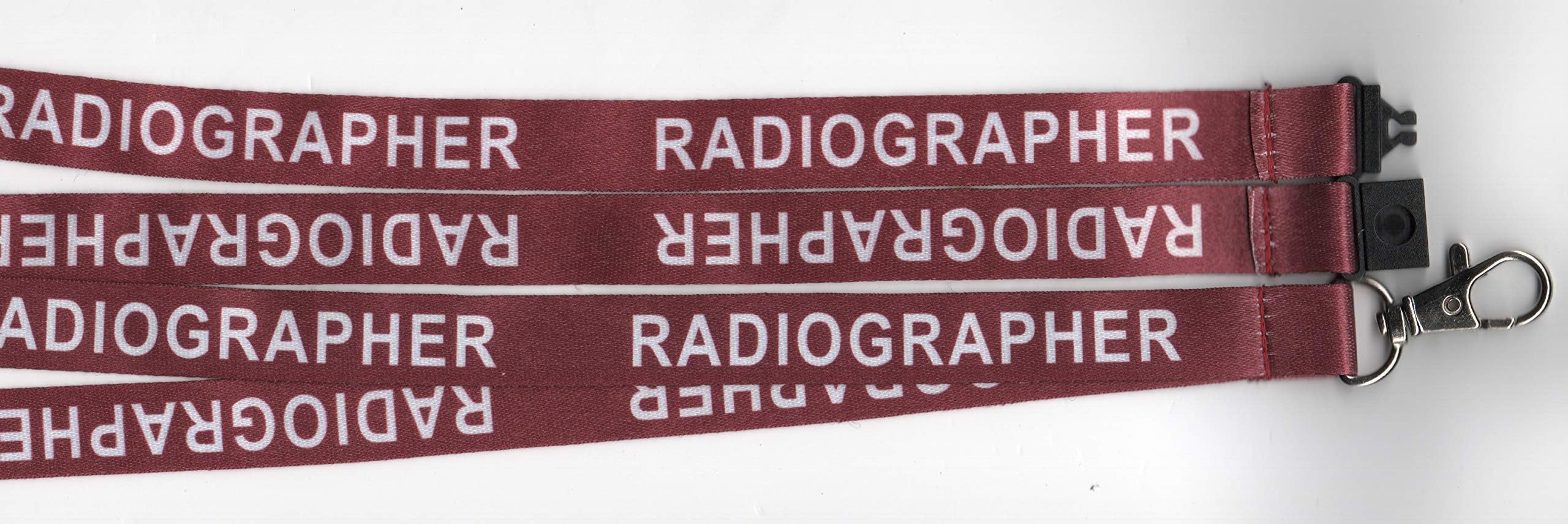 1 x Radiographer Mulberry/White Hospital ID X-Ray Medical Breakaway Strap Lanyard: Free UK P&P