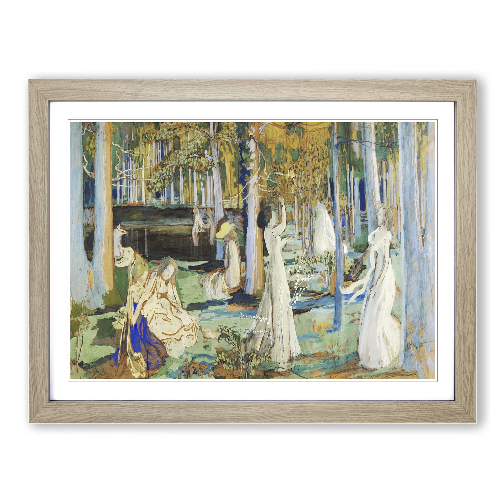The Sacred Wood By Maurice Denis Classic Painting Framed Wall Art Print, Ready to Hang Picture for Living Room Bedroom Home Office Décor, Oak A4 (34 x 25 cm)