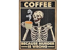 Eiazuiks Diamond Painting Kits for Adults, Skull Coffee 5D DIY Diamond Art Kits Full Drill Diamond Dots for Gift Wall Decor and Relaxation Gem Arts 12x16 inch