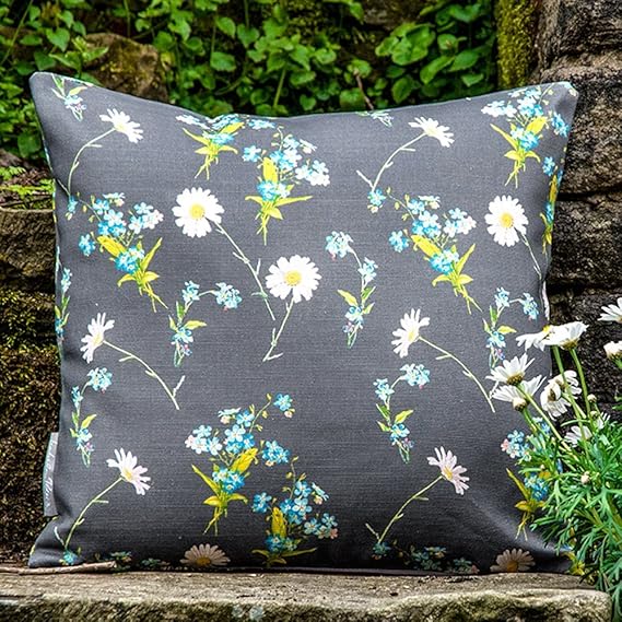 Designer Waterproof Garden Outdoor Cushion 40 x 40 cm Graphite