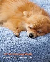 Feandrea Donut Dog Bed Cat Bed Fluffy Plush 60 cm Pale Blue PGW038Q01 view 4