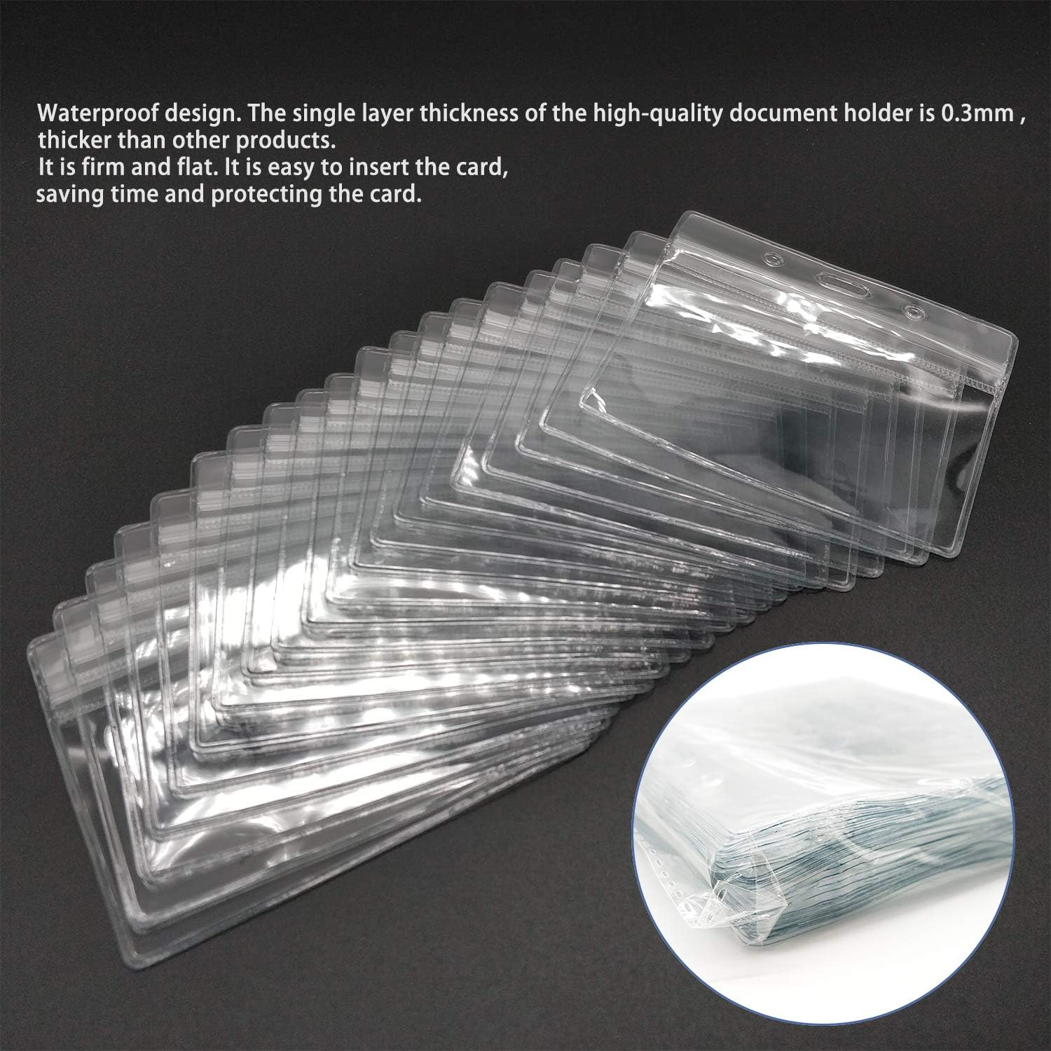 20 Pcs Clear Plastic Id Card Holder with 20pcs Lanyard Card Holder - Image 5