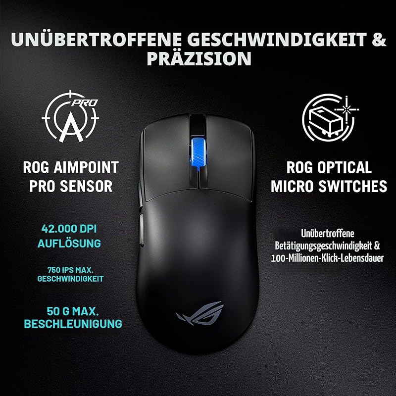 ROG Harpe II Ace Black Wireless Gaming Maus