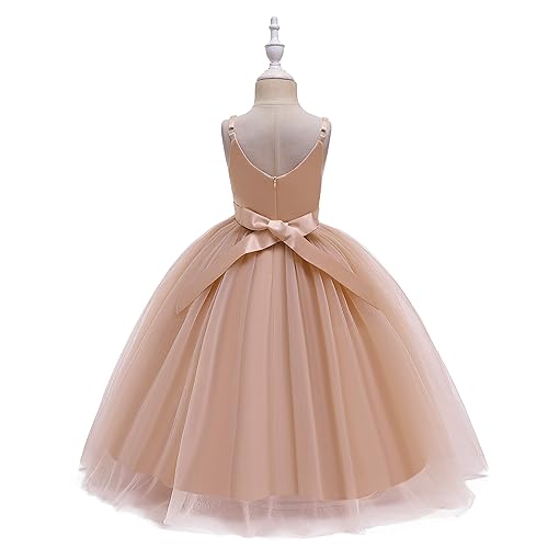 Glamulice Flower Girl Dress Kids Lace Spaghetti Strap Tulle