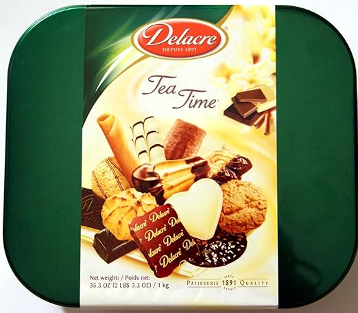 Delacre Tea Time Exquisite European Biscuit Assortment Tin Box Net Weight 35 3 Oz 1 Kg Amazon Com Grocery Gourmet Food