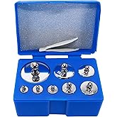 HFS(R) Calibration Weight Set 1000g with Case and Tweezers for Digital Scale, Gram Scale-M2 Class 8pcs 10g,20g,20g,50g,100g,1