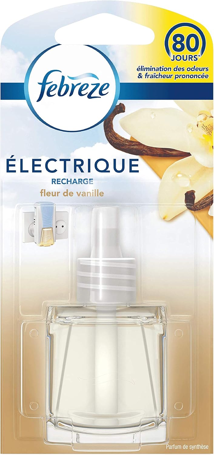 Febreze Désodorisant Électrique Fleur De Vanille - Kit Démarrage 20 Ml, Élimine Les Odeurs Persistantes Jusqu'à 80 Jours