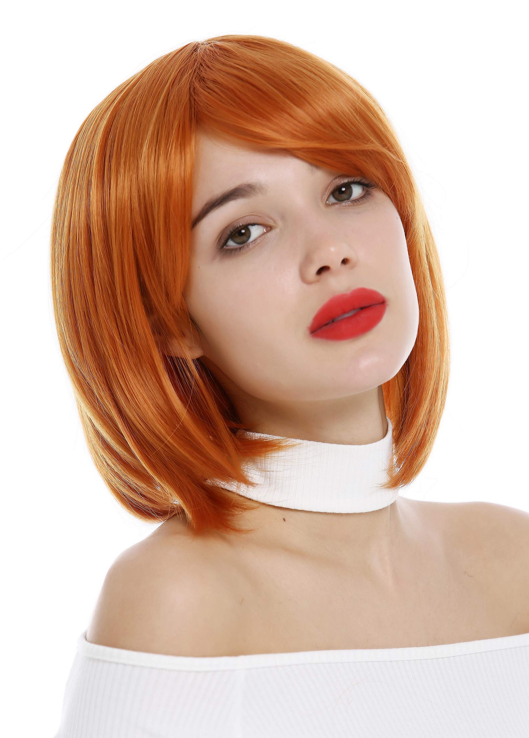 WIG ME UP - 1215-T2735 Lady Wig short frayed Bob style parting orange