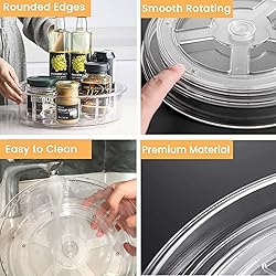 vacane Clear Lazy Susan Organizer 10” Plastic