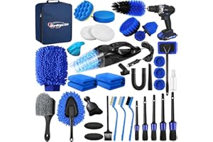 Qydipclin 37Pcs Car Detailing Kit, Car Detailing Brush Set, Car Wash Cleaning Kit, Car Detailing Brushes, Professional Car Care Kit for Interior Exterior Wheels, Blue