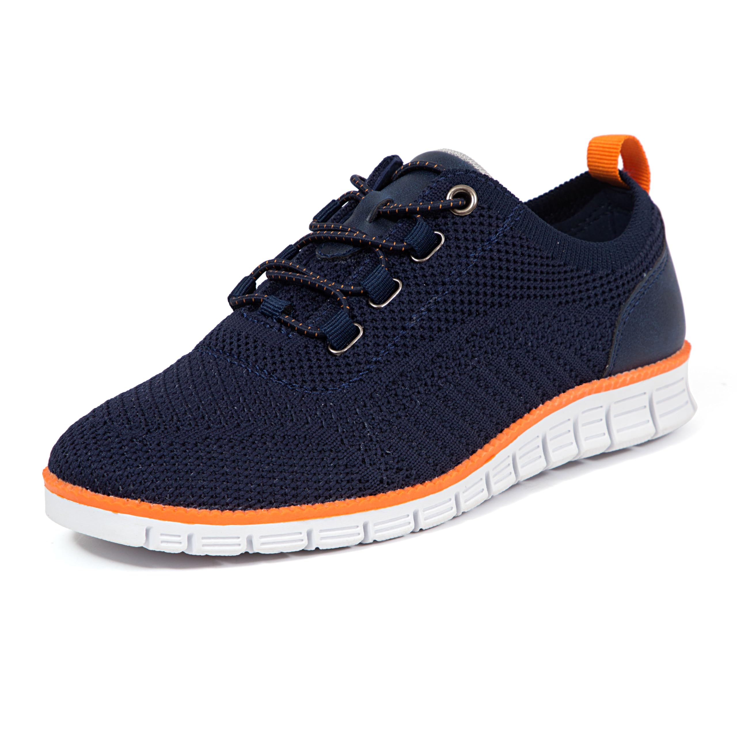Deer Stags Boy’s Status JR Sneaker, Navy/Orange, 11 Little Kid