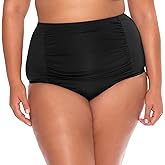 BECCA ETC. Women's Color Code Plus Size Vintage Bikini Bottom, Cheeky Coverage, Swimwear Separates