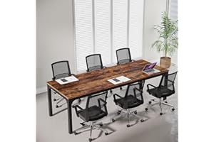 Tribesigns 6.5 FT Conference Room Table, 78.74" W x 27.56" D Large Office Conference Table, Modern Seminar Meeting Table Desk for Boardroom, Meeting Room (1, Rustic Brown)