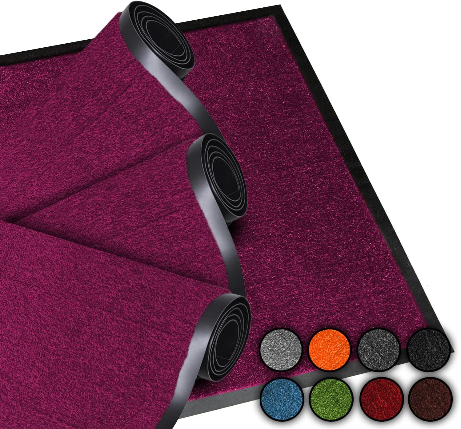 LucaHome Indoor and Outdoor Home Entrance Door Mat | Outdoor Rug for Door Entrance Home, Washable, Padded, Non-Slip, Hallway, Kitchen, Bedroom (Bordeaux, 60 x 80 cm)