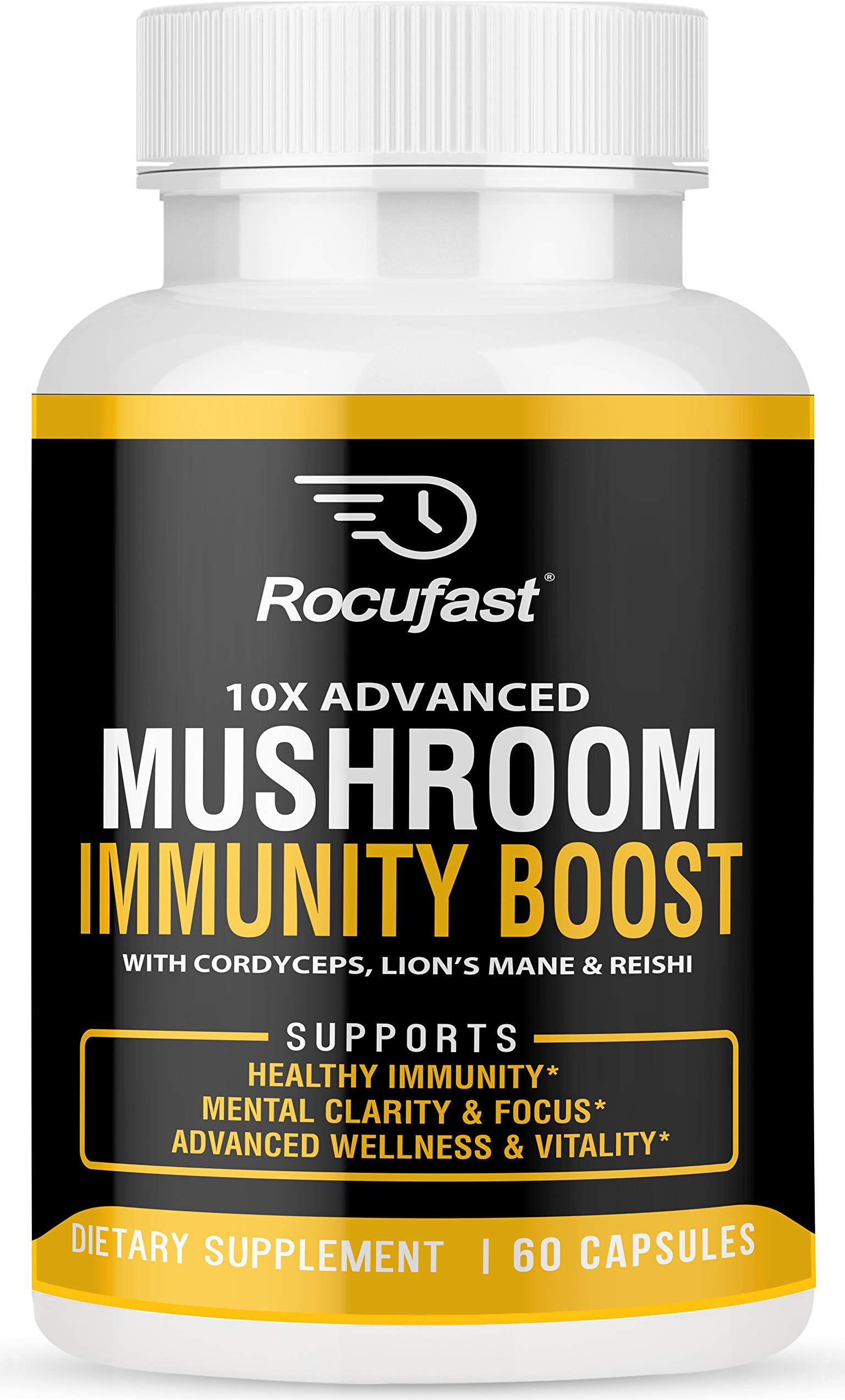 Immune Support Immunity Booster Mushroom Supplement for Immune Boost - 10 Organic Mushrooms - Reishi, Lions Mane, Cordyceps, Chaga, Turkey Tail, Maitake, Shiitake