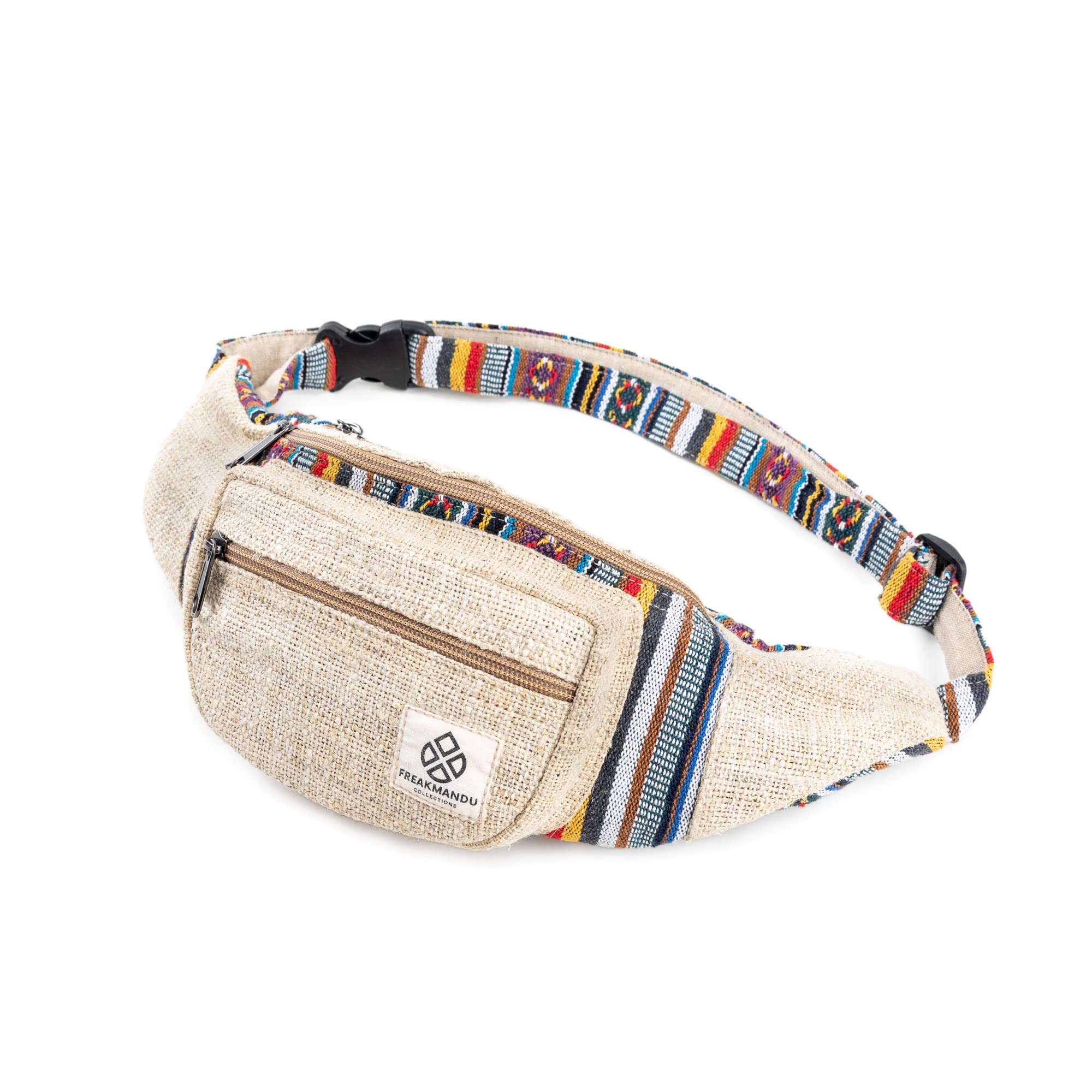 Photo 1 of Freakmandu Eco-Friendly Boho Hippie Style Hemp Fanny Pack Hip Waist Bag for Hiking Running Jogging (Beatnik)