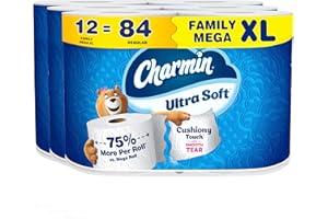 Charmin Ultra Soft Cushiony Touch Toilet Paper, 12 Family Mega XL Rolls = 84 Regular Rolls