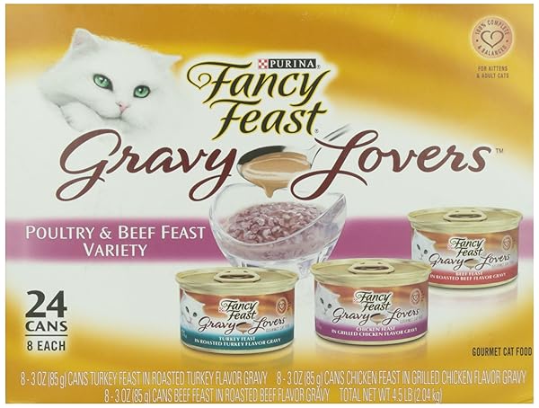 FANCY FEAST PURINA GRAVY LOVERS POULTRY AND BEEF FEAST VARIETY, 4.5 LB