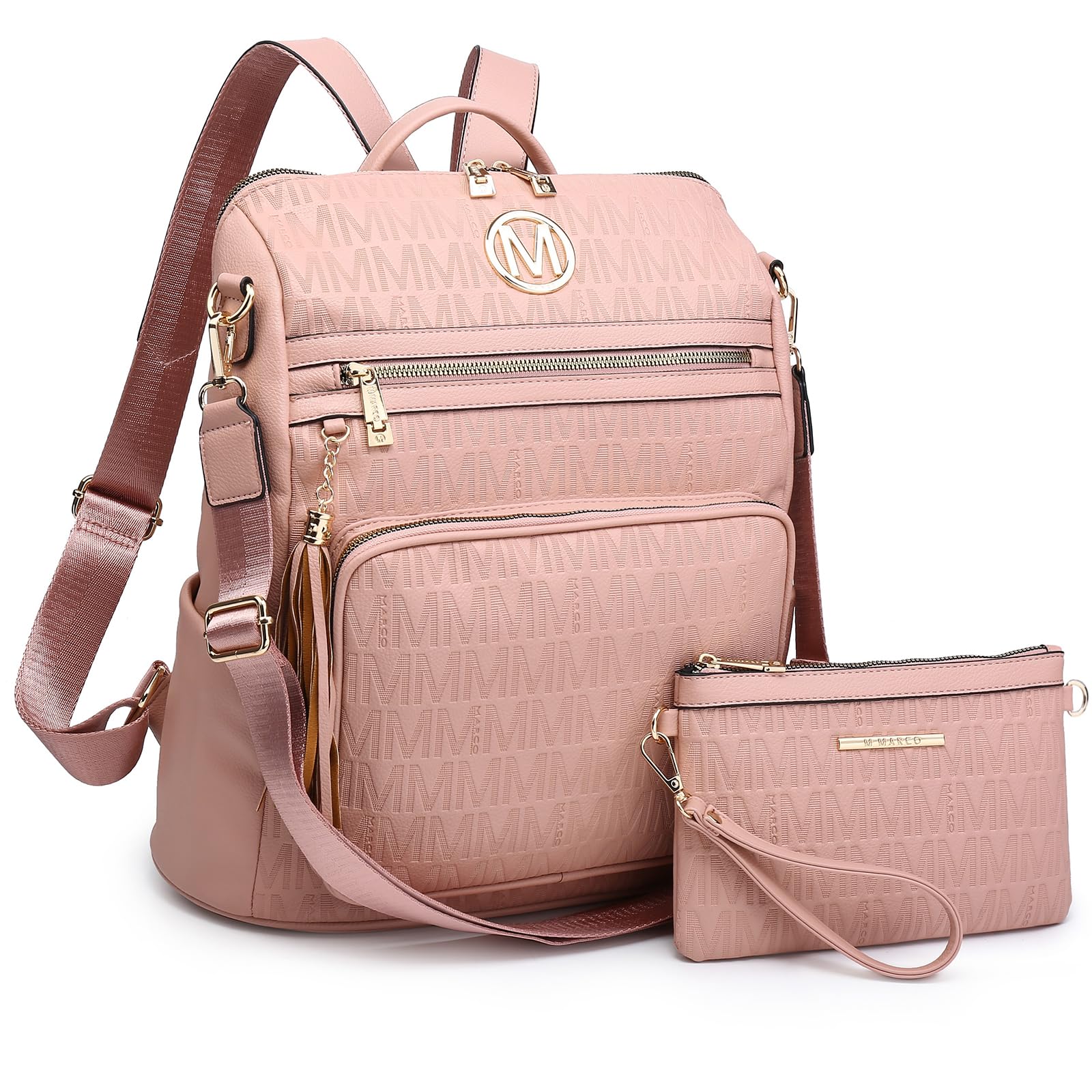 MKP COLLECTION Women Fashion Backpack Purse Convertible Large Rucksack Versatile Travel Shoulder Bags Handbag Set with Tassel Image