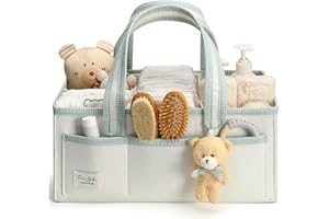 PeraBella XL Diaper Caddy Organizer With Handle, Baby Shower Gifts Basket Bag, Registry Search Must Haves Items, Newborn Girl