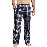 Jveyvth Mens Pajama Pants Flannel Cotton Plaid Sleep & Lounge Pants, PJ Bottoms with Pockets and Button Fly
