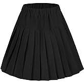 Urban CoCo Women's Elastic Waist Tartan Pleated School Skirt