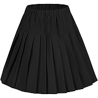 Amazon.com: Joe Wenko Girls Womens Navy Pleated Skirt, High Waist
