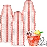 YOGHAVRS 9oz Plastic Cups Disposable Glitter Cups Hard Plastic Cocktail Glasses Fancy Party Cups for Wedding, Birthday, Babyshower,Thanksgiving, Halloween,Christmas(100, Red)