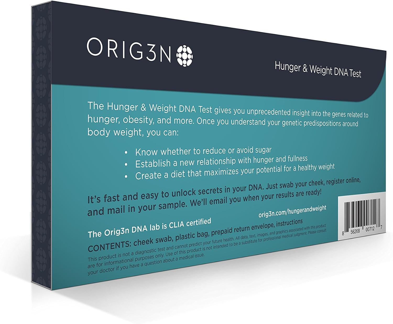 orig3n genetic home mini dna test kit hunger weight