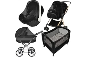 Enovoe Mosquito Net for Stroller - Bug Net for Stroller - Black Breathable Durable Polyester Mesh - Fits Strollers, Bassinets, Cradles, Playards - Pack N Plays Mini Cribs - Machine Washable