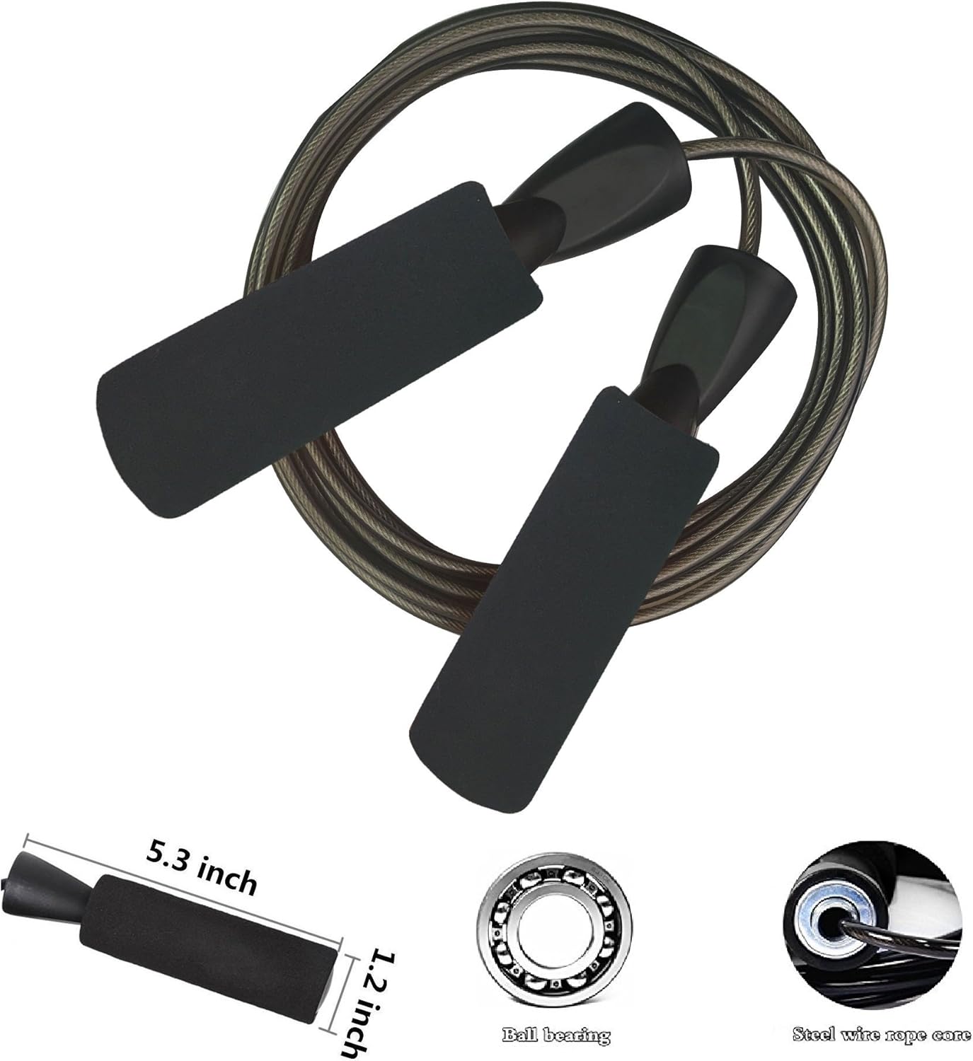 YZLSPORTS Professional Adjustable Steel Wire Jump Rope with Carrying Pouch by Fitness Factor Ergonomic, Durable, Easy to Adjust Premium Jump Rope All Heights : Sports & Outdoors