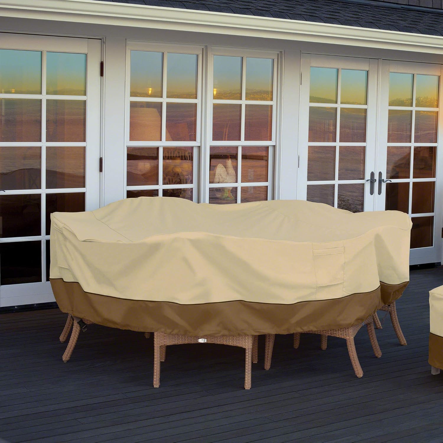 Classic Accessories Veranda Patio Table Cover Fits Hampton Bay Statesville 5 Piece Dining Set Furniture Set Covers Patio Furniture Accessories