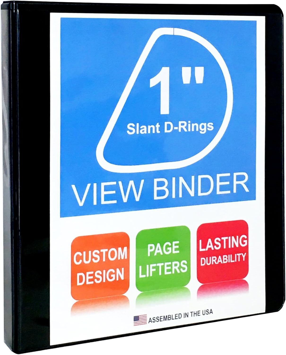 3 Ring Binders, 0.5 Inch Slant-D Rings, White, 4 Pack, Clear View, Pockets : Office Products