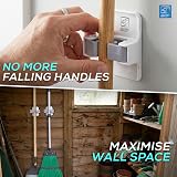 TDBS Mop & Broom Holder Wall Mounted Gripper Pack of 3 (6 Holders) view 2